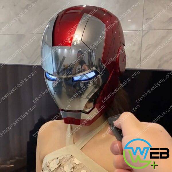 Casco eléctrico Mk5 de Marvel Iron Man, casco de apertura y cierre de  varias piezas, Control de voz, ojos, modelo de Cosplay para adultos,  juguete de regalo